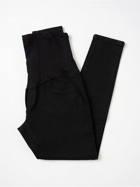 Indigo Blue Black Maternity Jeggings with Stretch Panel